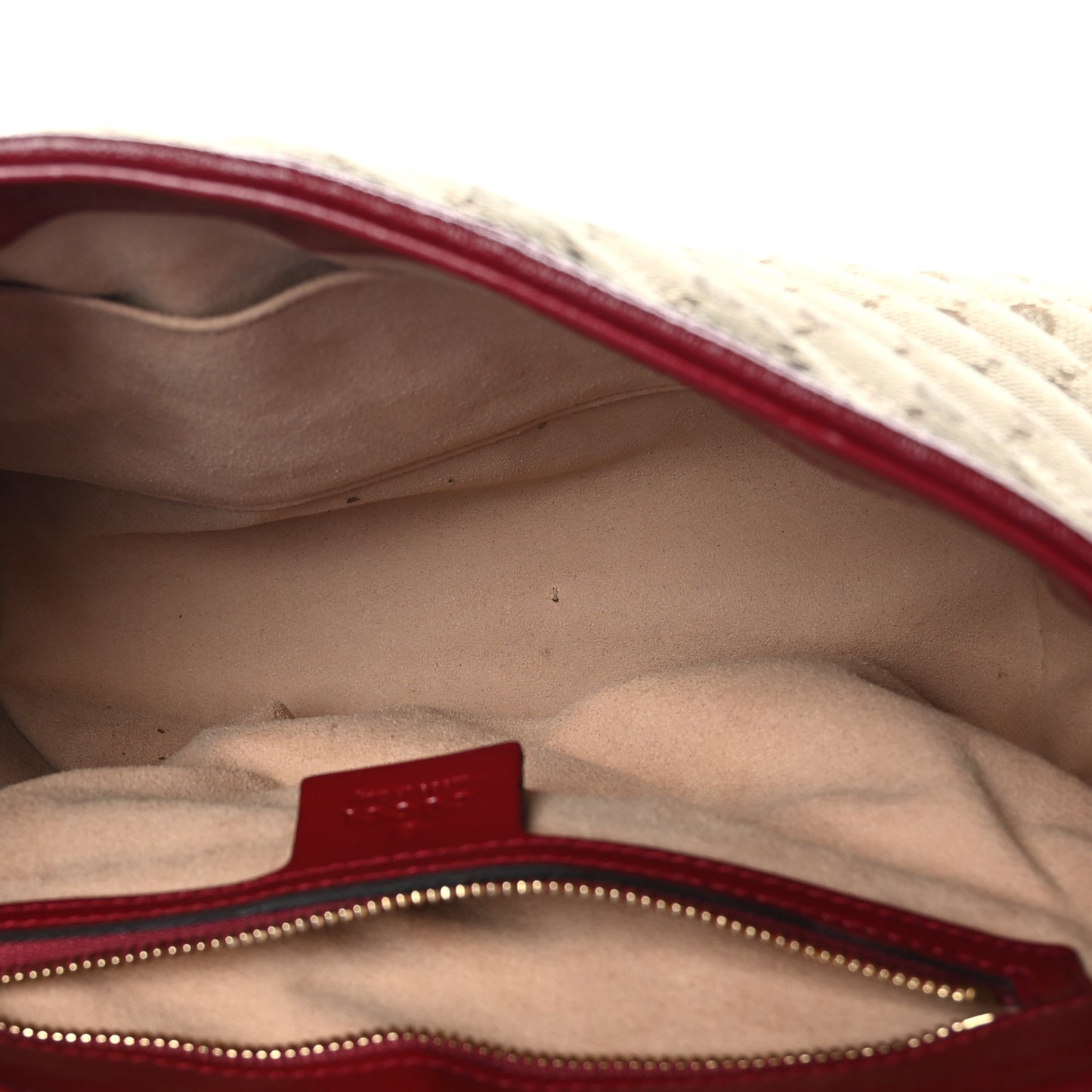 Monogram Azalea Calfskin Matelasse Diagonal Small GG Marmont Top Handle Shoulder Bag Beige Ebony New Cherry Red