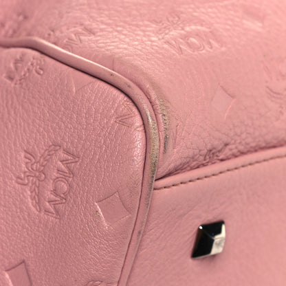 MCM Calfskin Ottomar Monogram Duffle Bag Pink 6 of 24