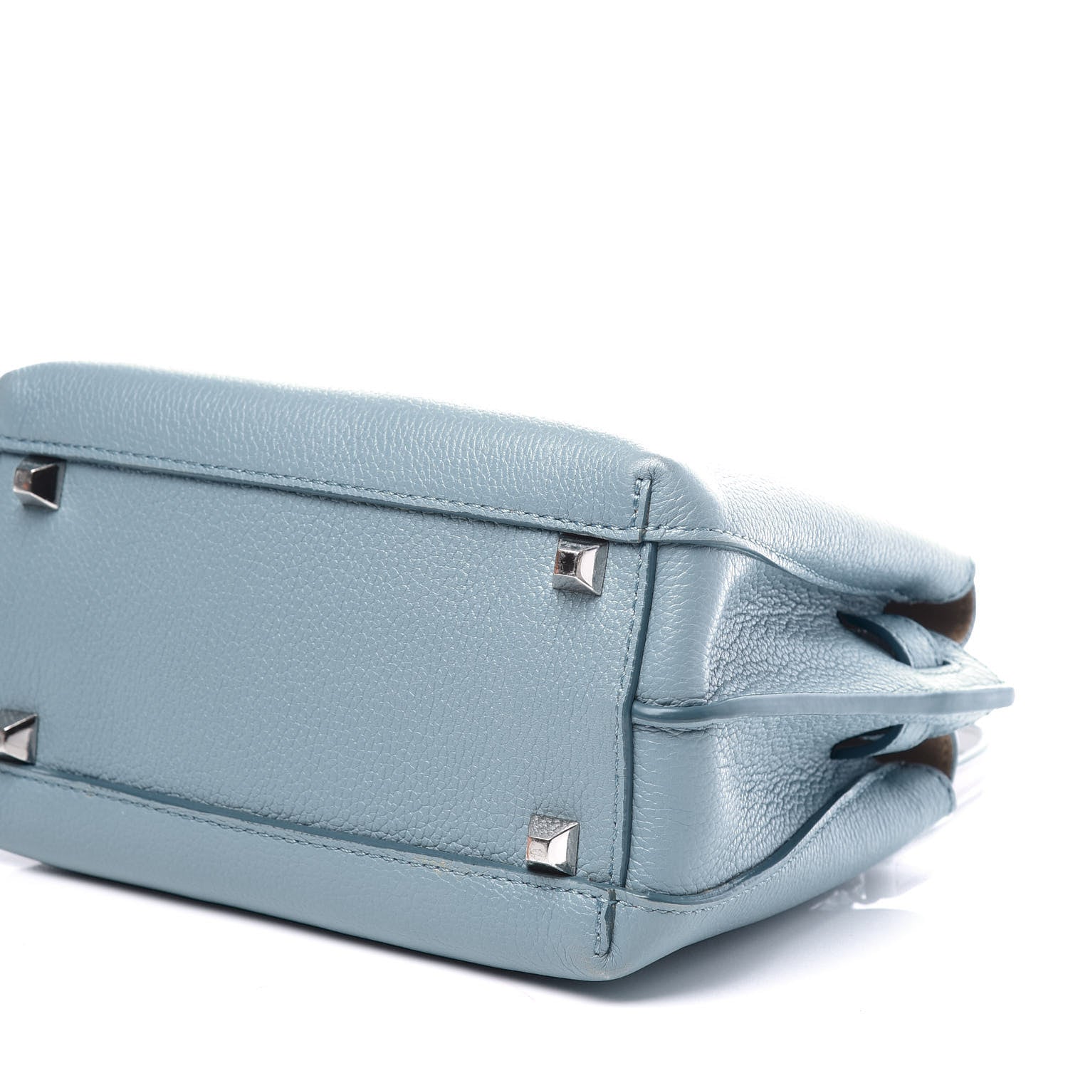 MCM Grained Calfskin Mini Milla Tote Sky Blue 8 of 13