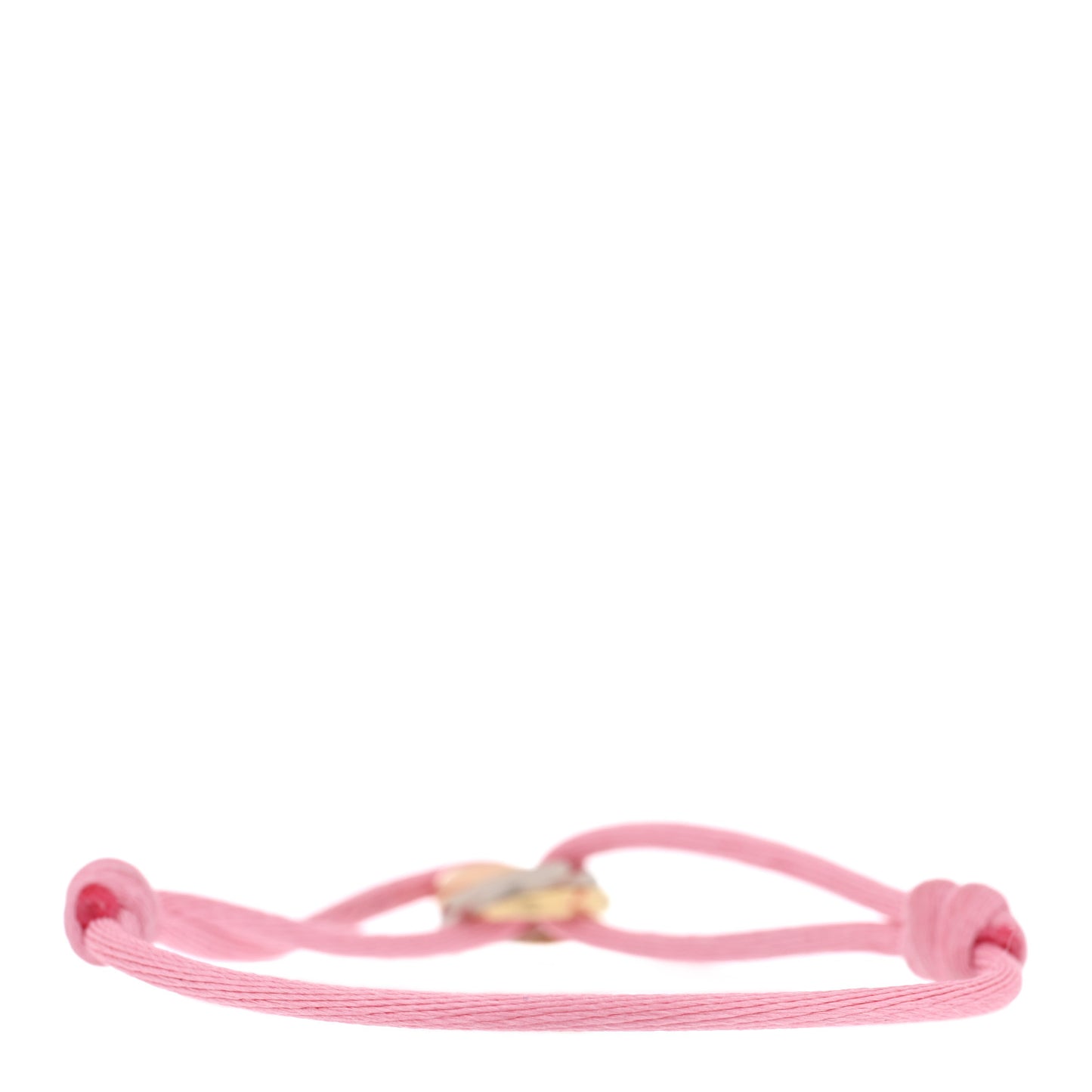 18K Pink Yellow White Gold Trinity Adjustable Cord Bracelet Pink