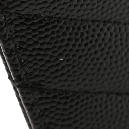Saint Laurent Grain De Poudre Matelasse Chevron Monogram Credit Card Case Black 10 of 11