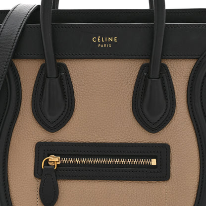 Celine Drummed Calfskin Nubuck Nano Tri-Color Luggage Beige 8 of 10