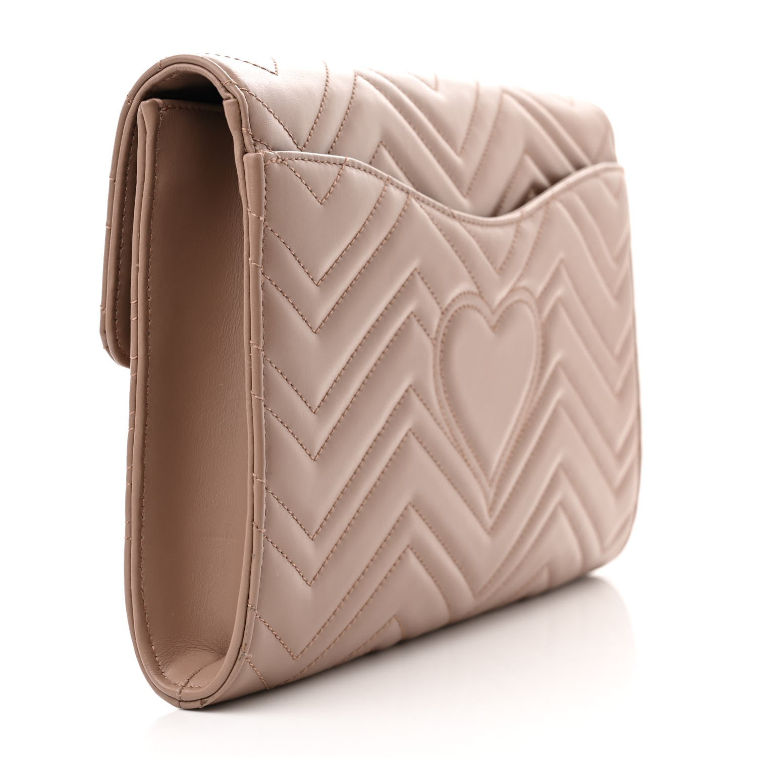 Gucci Calfskin Matelasse GG Marmont Clutch Porcelain Rose 3 of 9