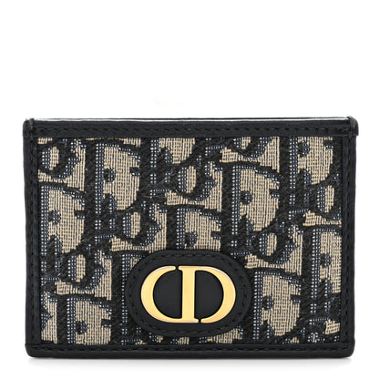 Christian Dior Oblique Calfskin Card Holder Black 1 of 7