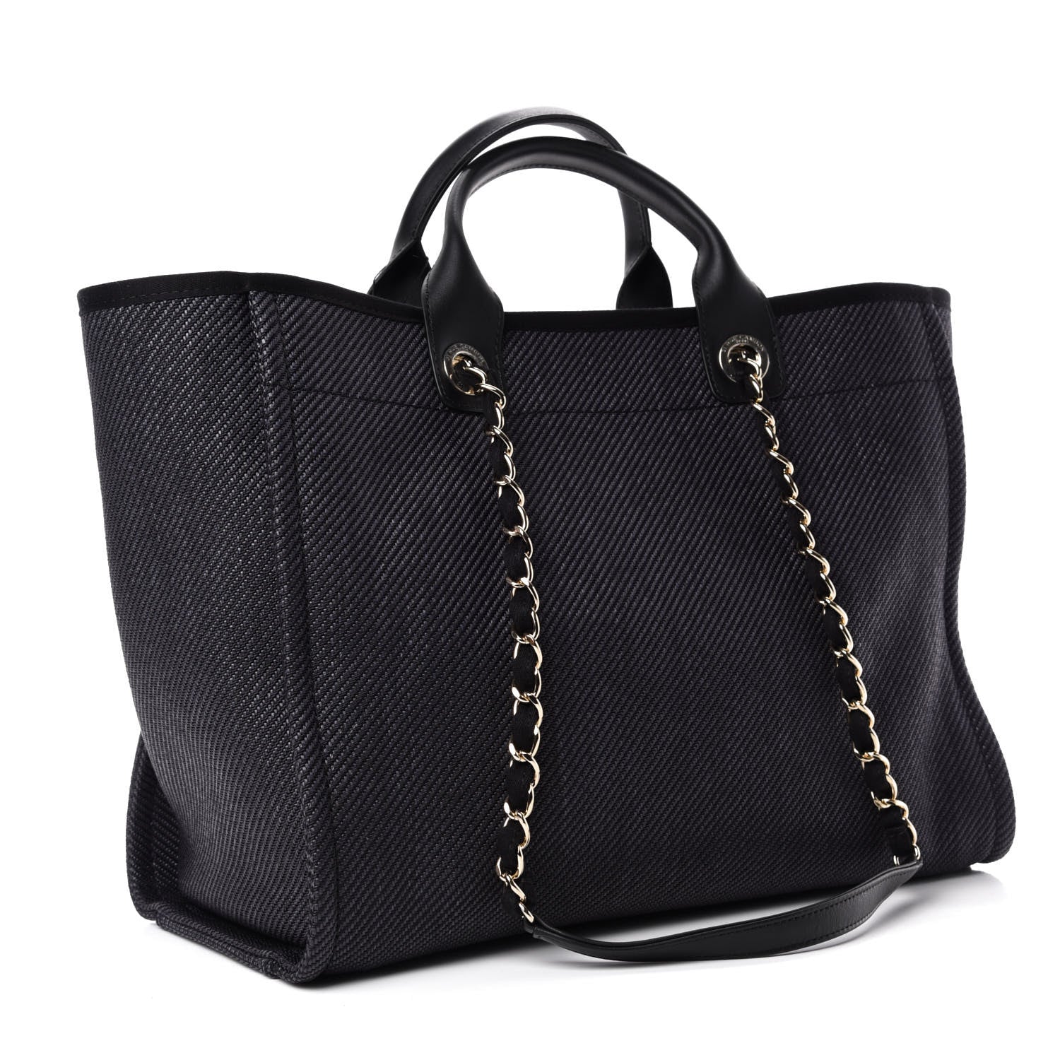 Chanel Mixed Fibers Calfskin Medium Deauville Tote Black 4 of 12