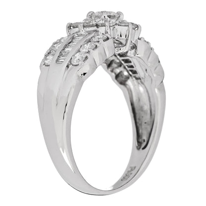 Parker & West by FASHIONPHILE Platinum Diamond 1.02ctw Flower Ring 50 5.25 6 of 9