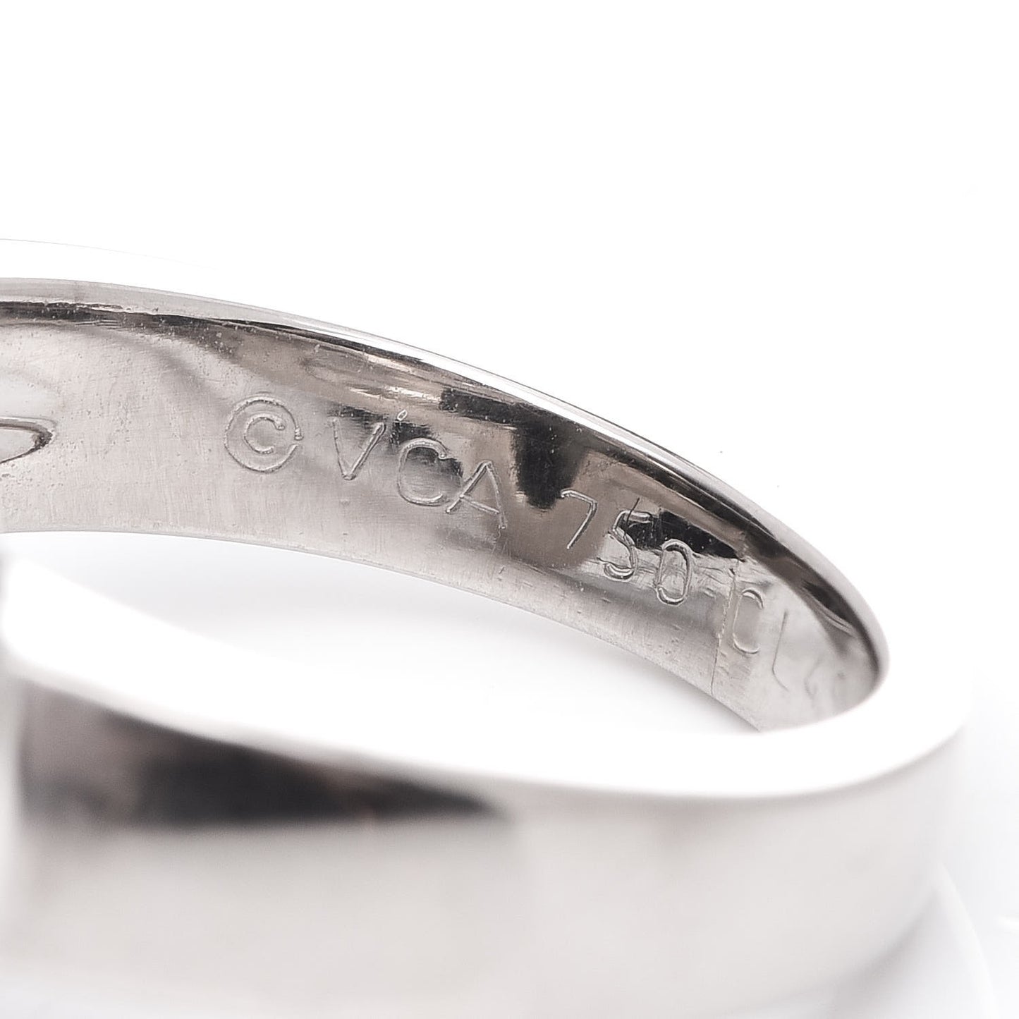 18K White Gold Mother of Pearl Pure Alhambra Ring 49 4.75