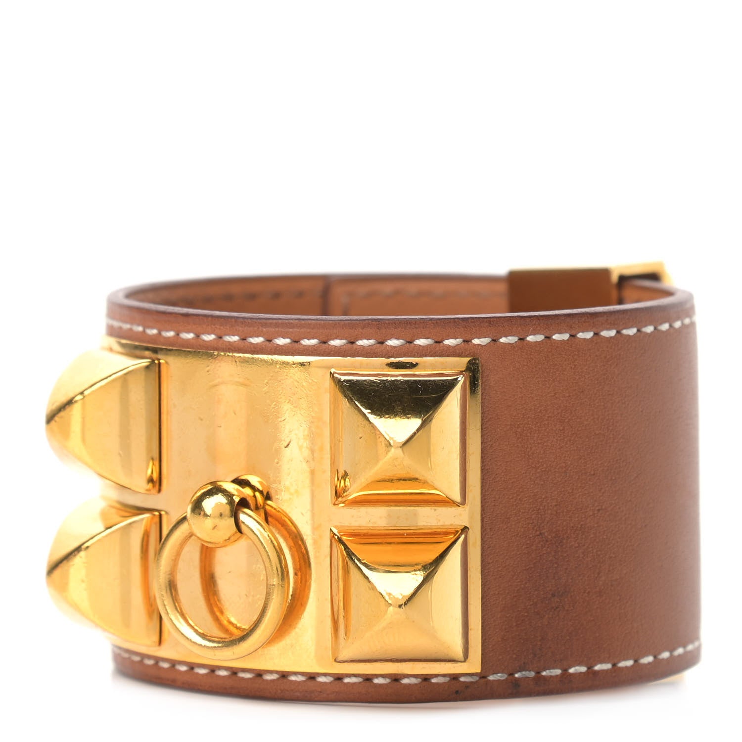 Hermes Barenia Collier de Chien CDC Bracelet S Fauve 1 of 8