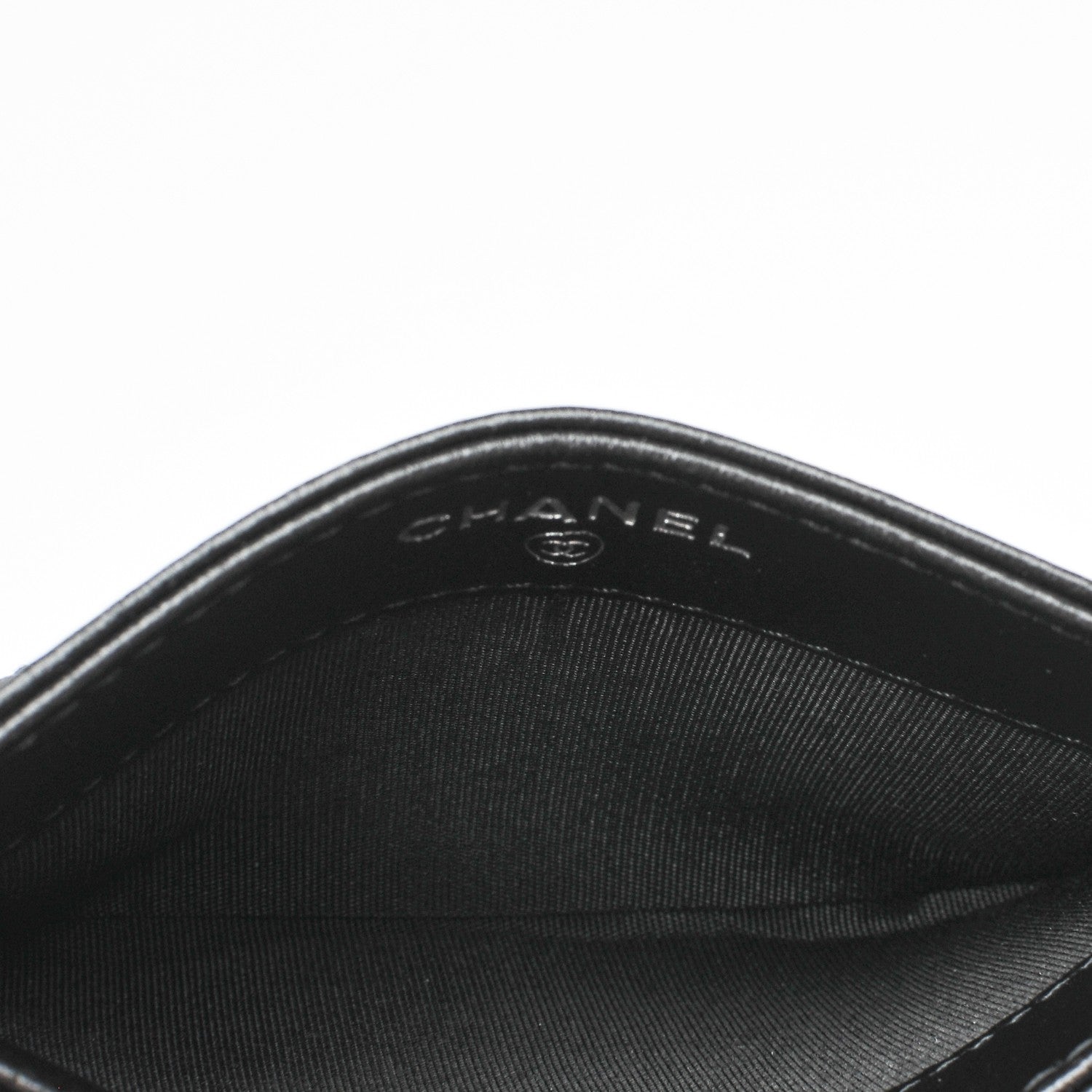 Chanel Lambskin Camellia Stitched Card Holder Black 5 of 8