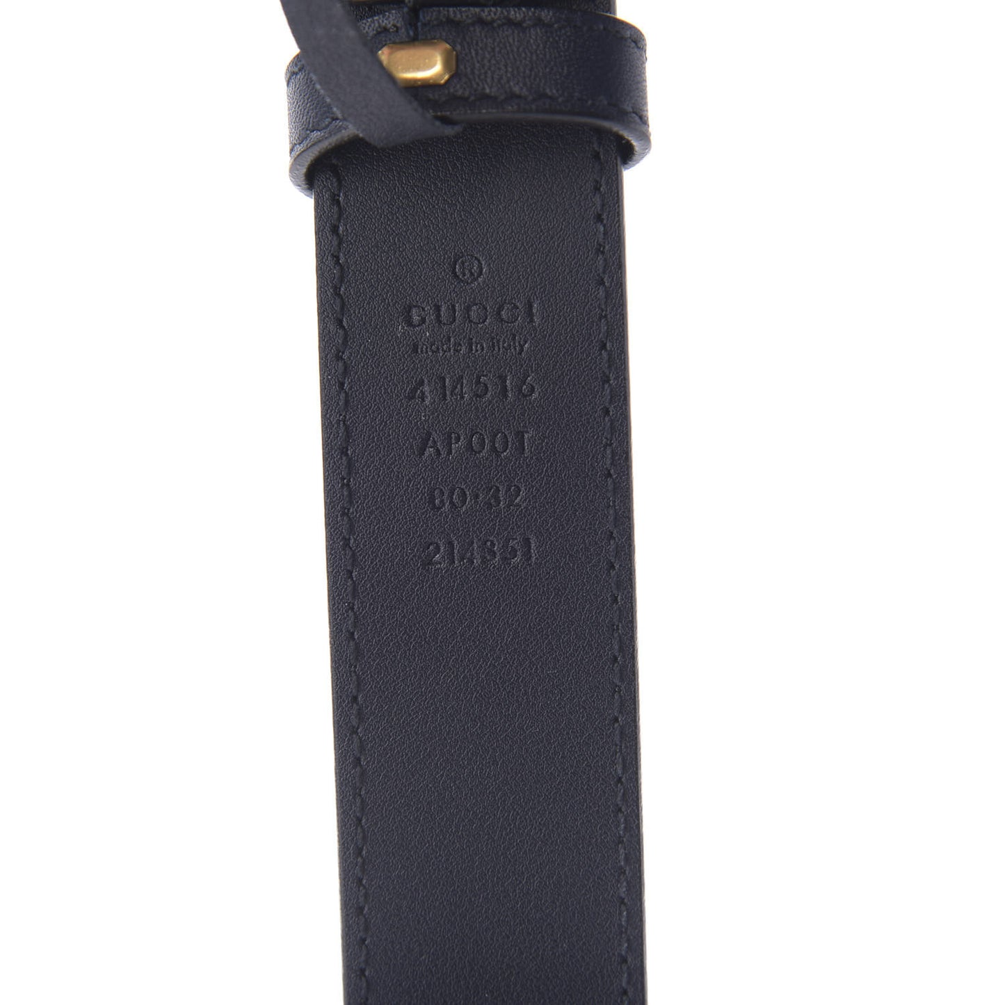 Moon Calfskin Double G 30mm Belt 80 32 Blue