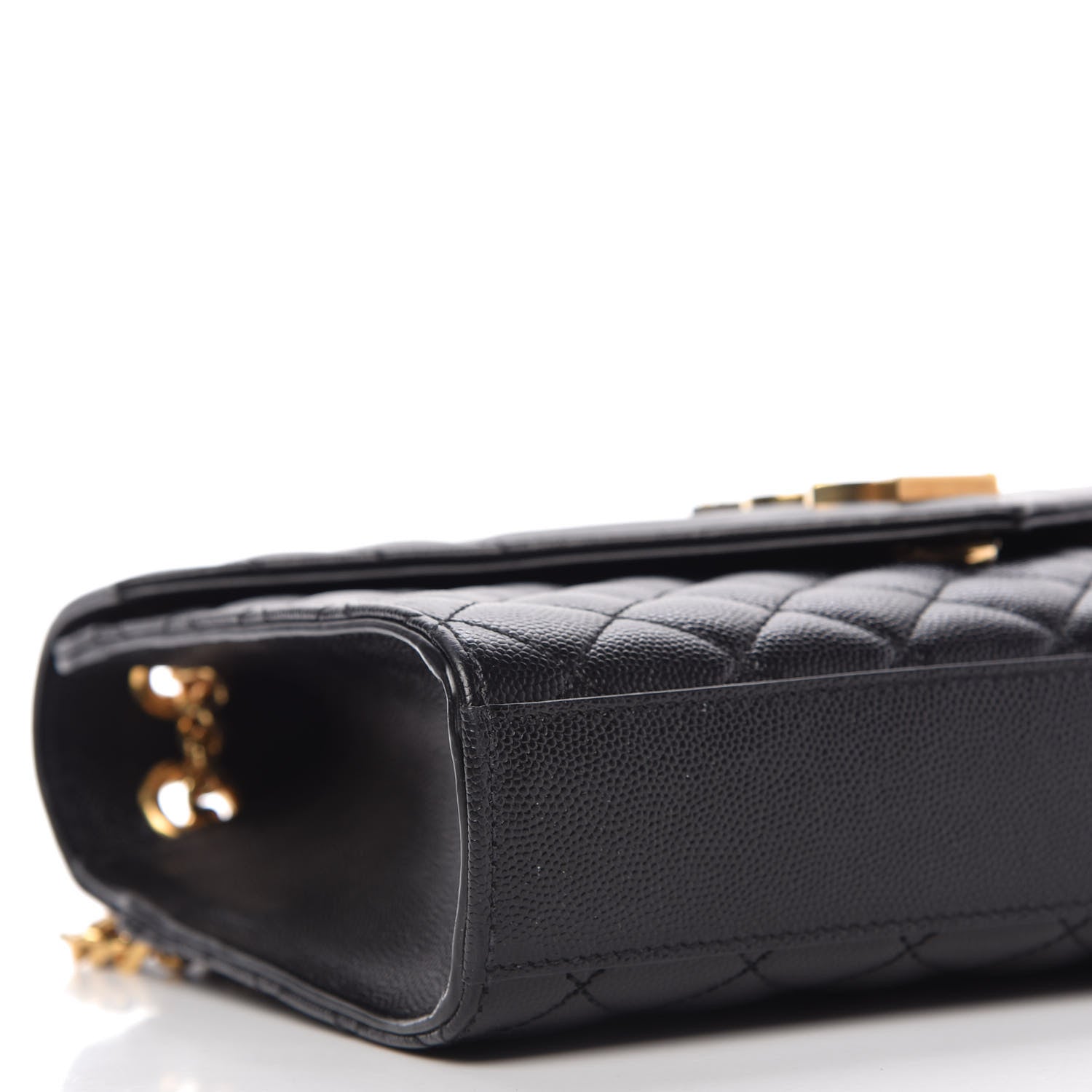 Saint Laurent Grain De Poudre Textured Mixed Matelasse Triquilt Medium Monogram Satchel Black 8 of 11