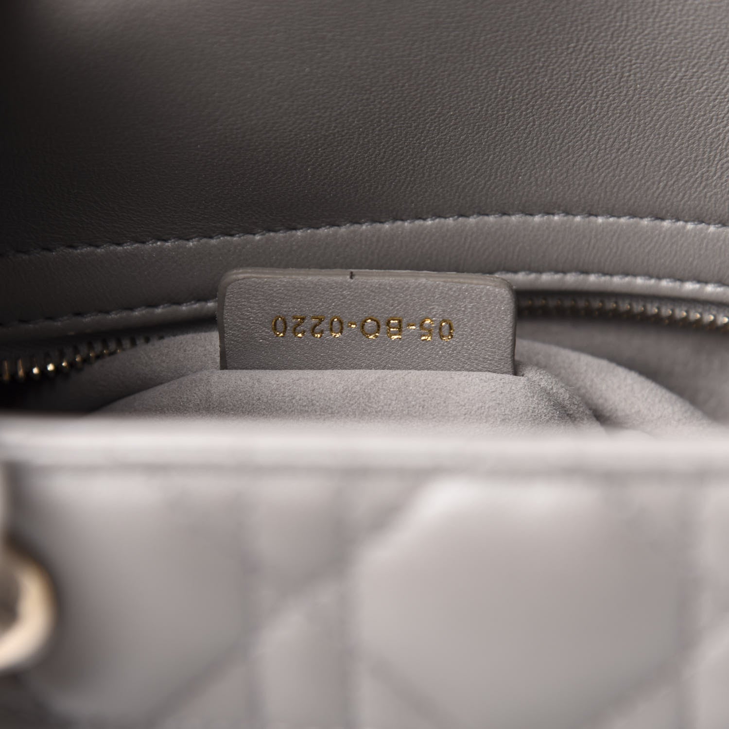 Christian Dior Pearly Lambskin Cannage Medium Lady Dior Grey 8 of 13