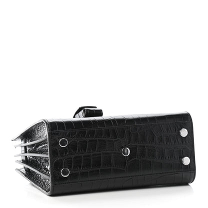 Saint Laurent Calfskin Crocodile Embossed Nano Sac De Jour Black 3 of 5