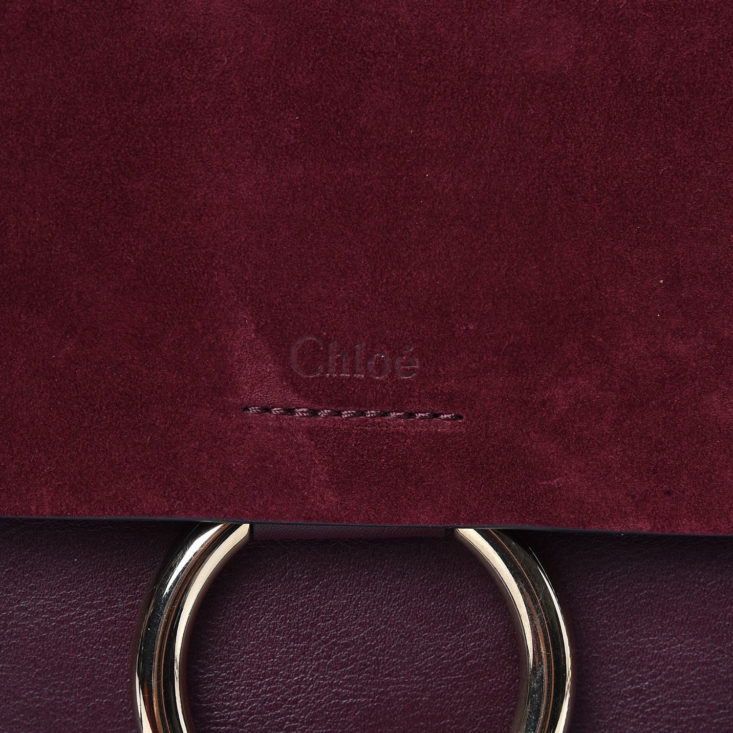 Chloe Calfskin Suede Medium Faye Shoulder Bag Intense Violine 7 of 7