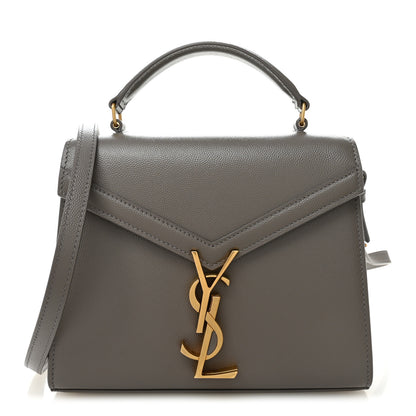 Saint Laurent Grain de Poudre Mini Classic Monogram Cassandra Top Handle Pebble 1 of 9