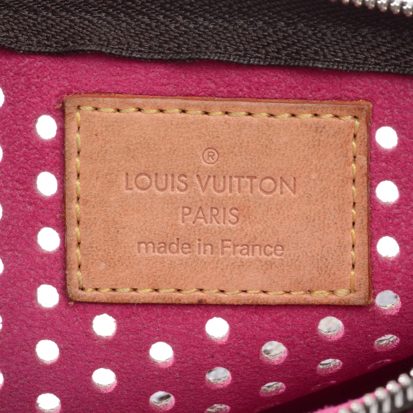 Monogram Perforated Pochette Plat Fuchsia