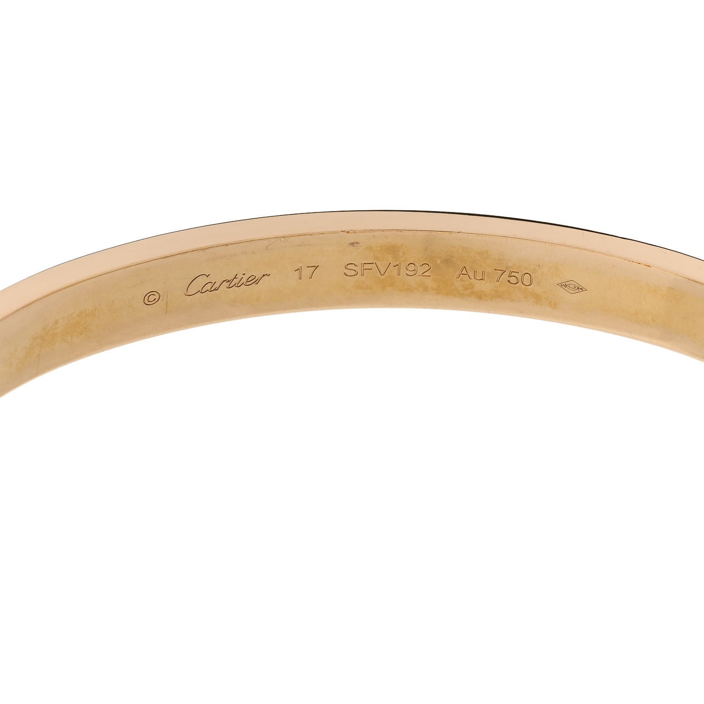 18K Yellow Gold LOVE Bracelet 17