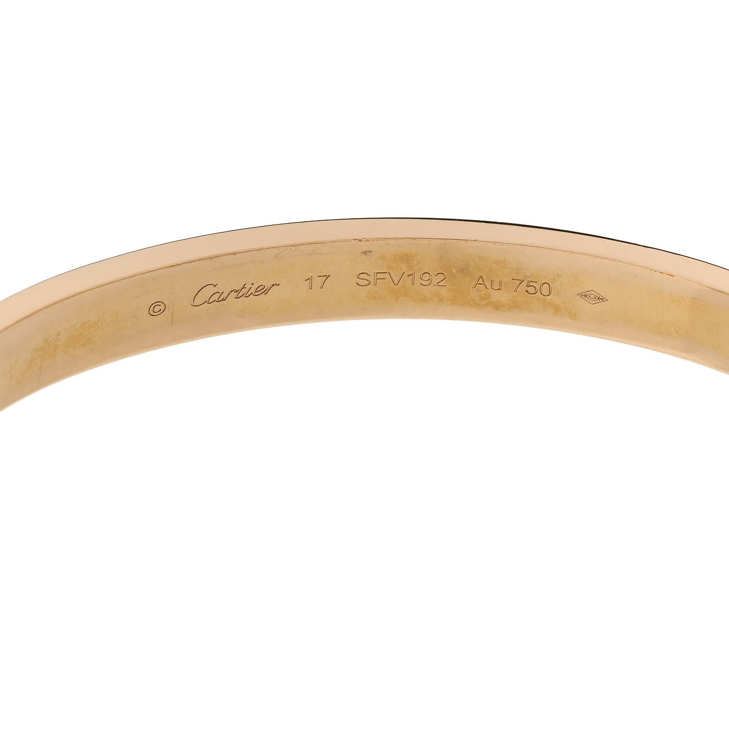 Cartier 18K Yellow Gold LOVE Bracelet 17 6 of 9