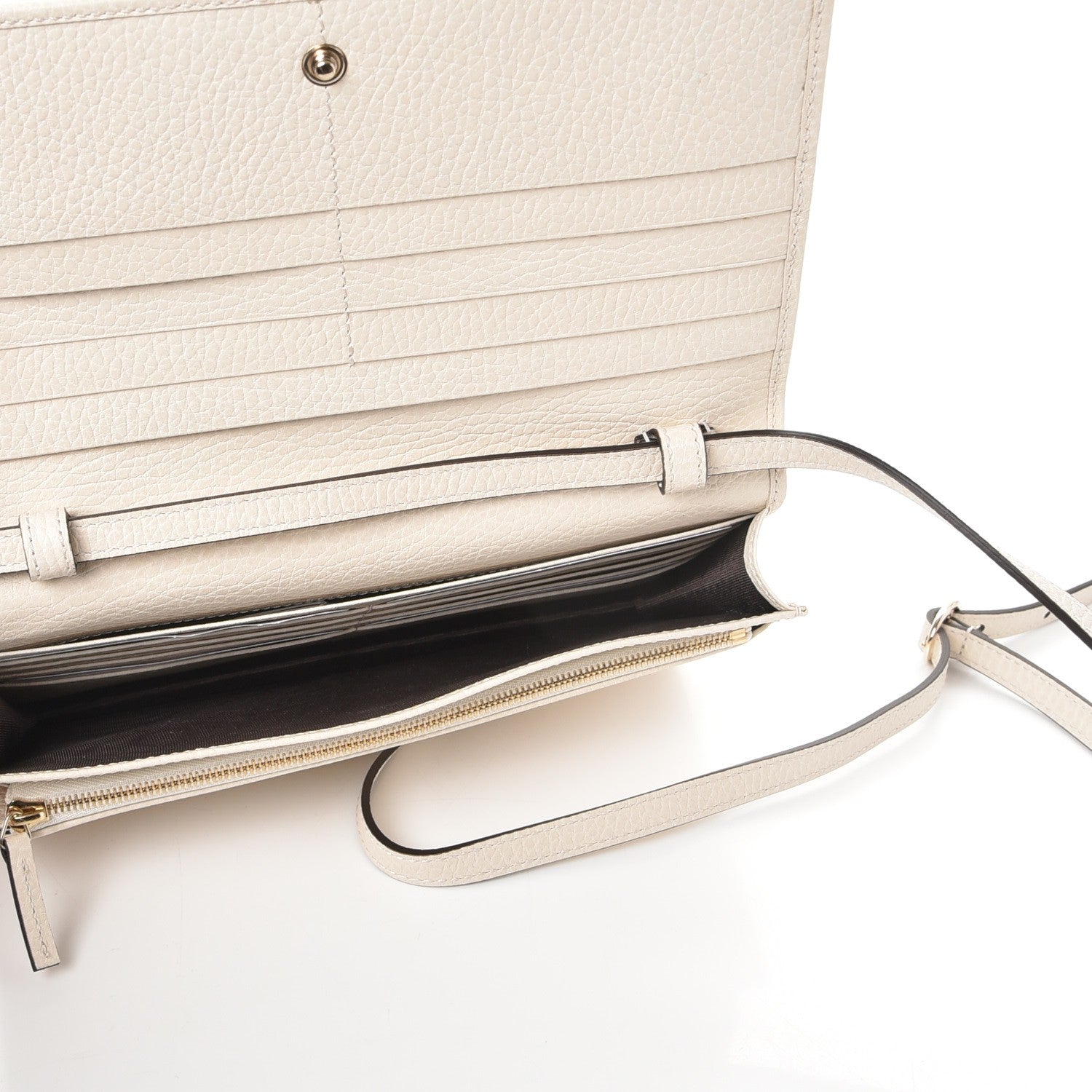 Gucci Dollar Calfskin Mini Swing Wallet Bag Mystic White 5 of 8