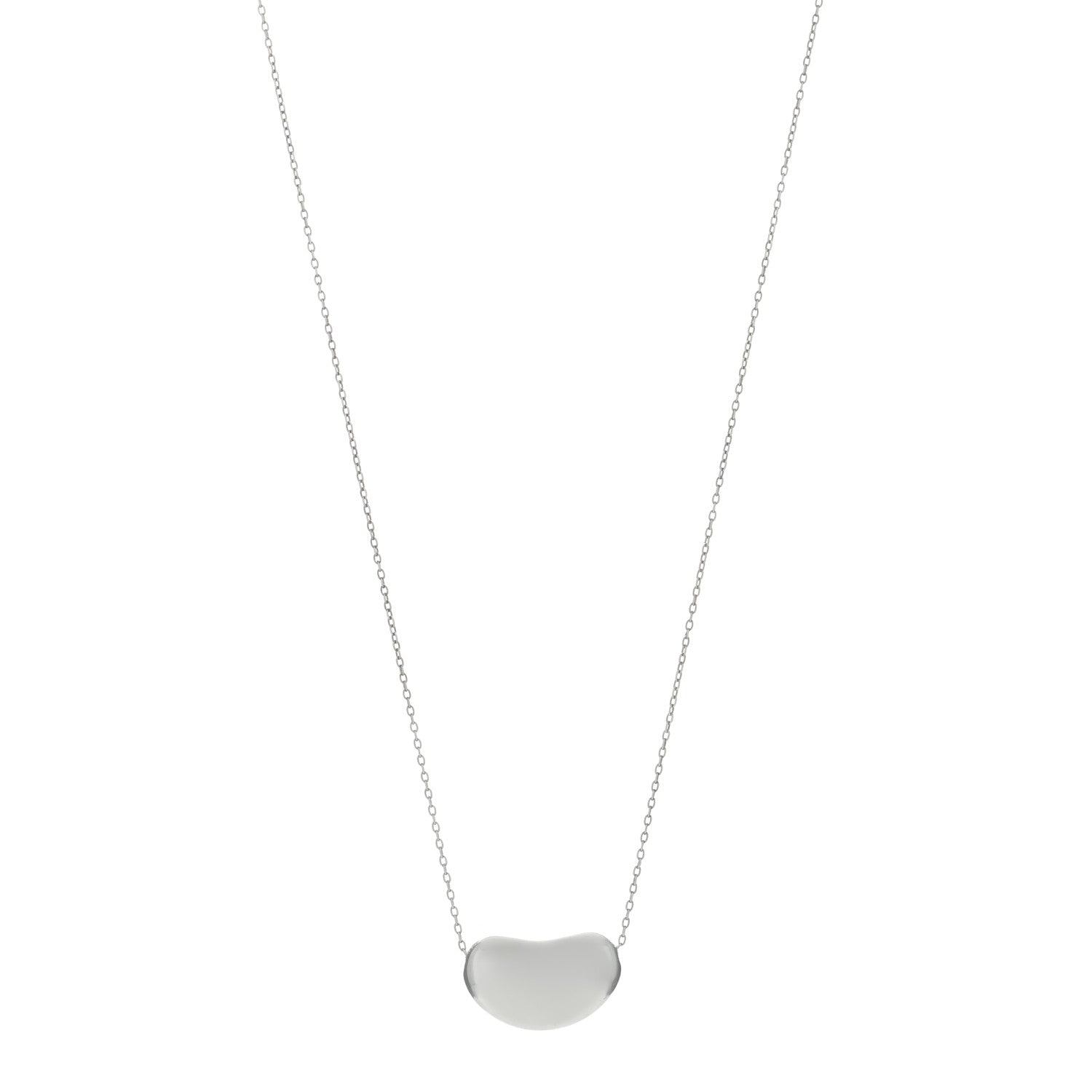 Tiffany Sterling Silver 19mm Elsa Peretti Bean Pendant Necklace 1 of 5