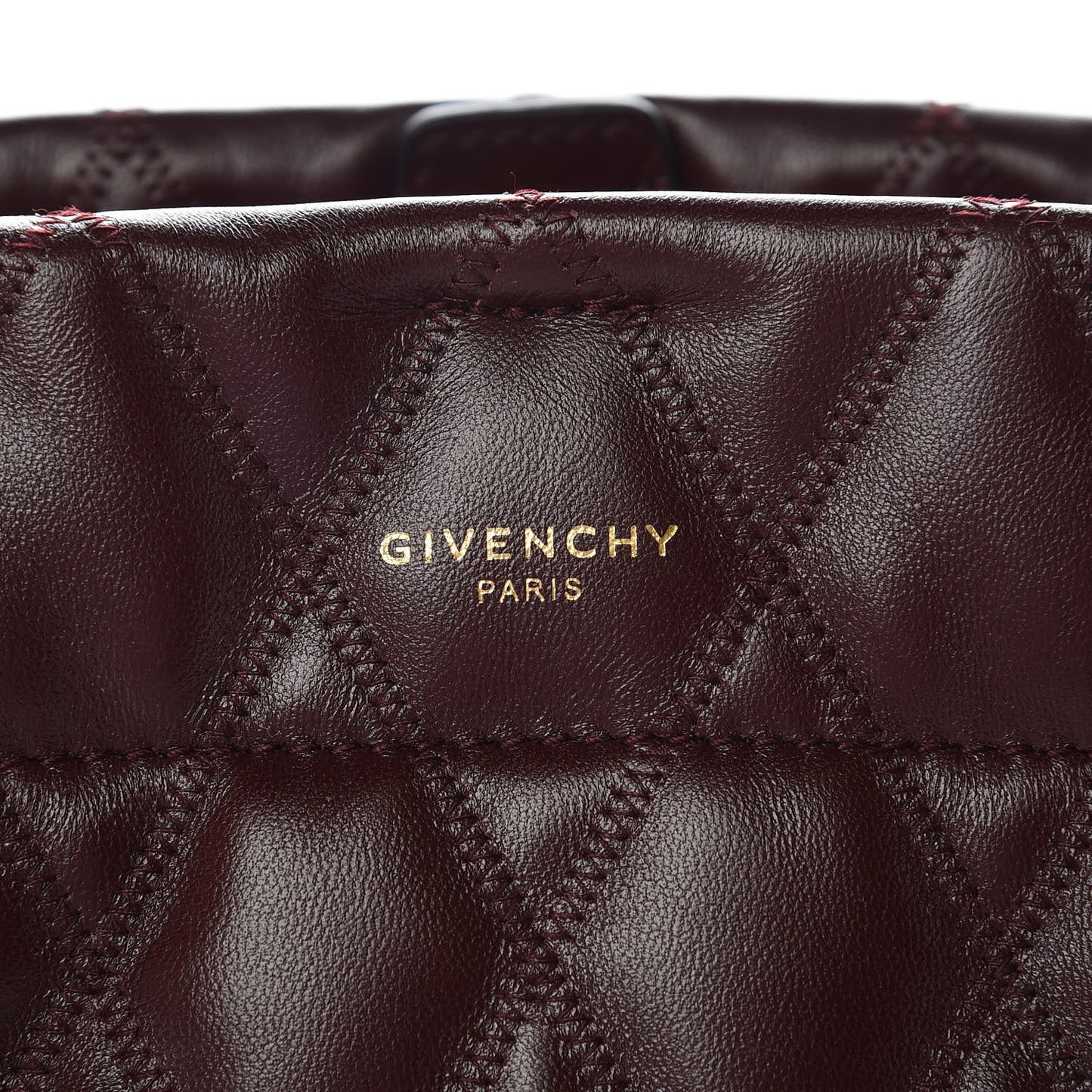 Lambskin Quilted Mini GV Bucket Bag Aubergine
