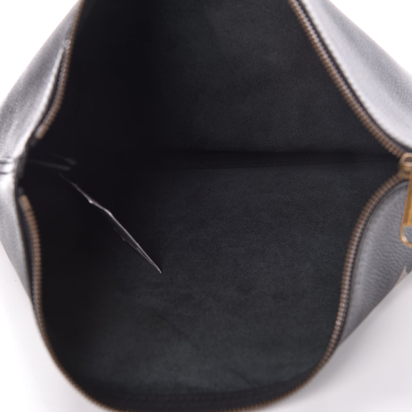 Pebbled Calfskin Large Logo Portfolio Clutch Black