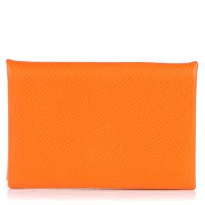 Hermes Epsom Calvi Card Case Orange 1 of 11