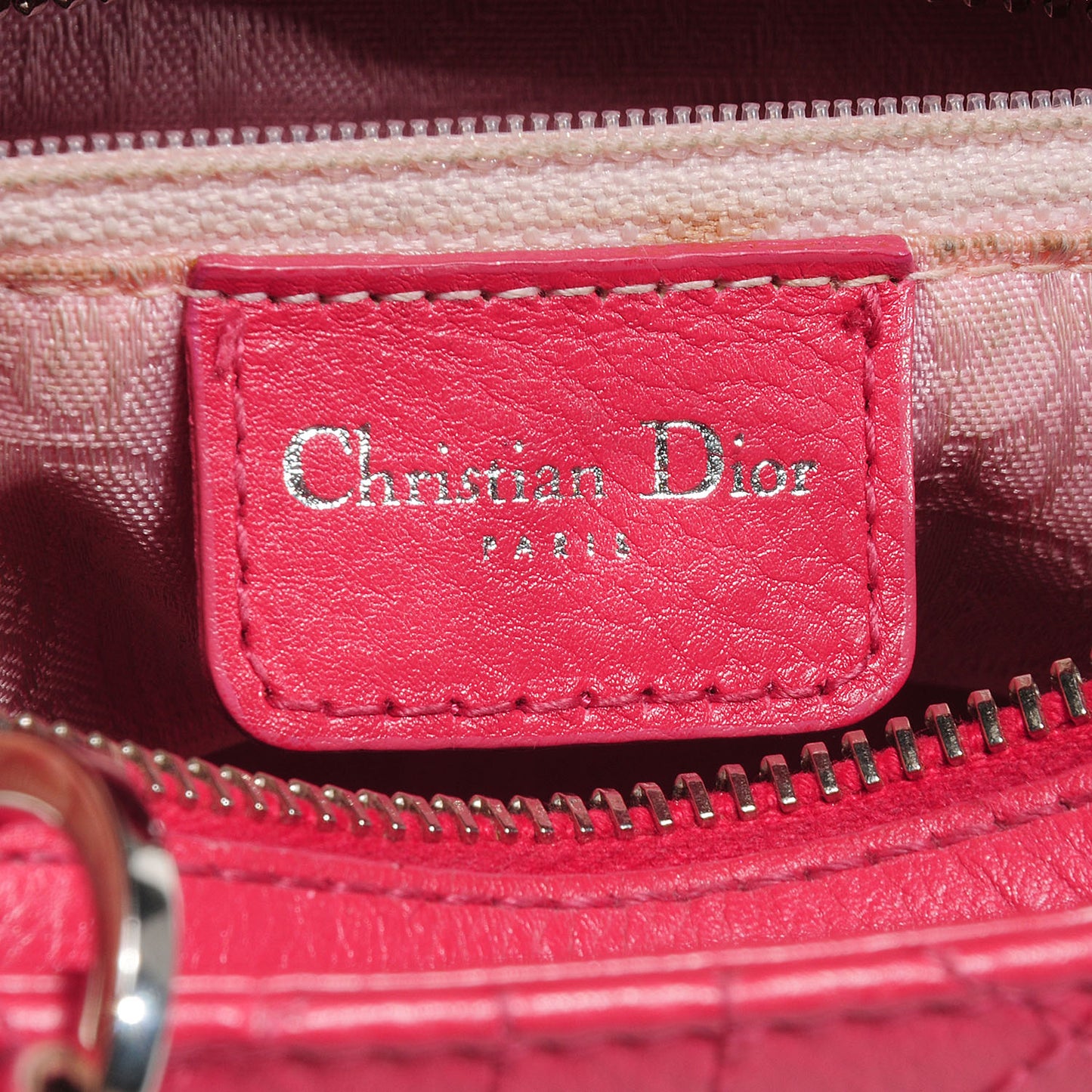 Calfskin Cannage Tote Hot Pink