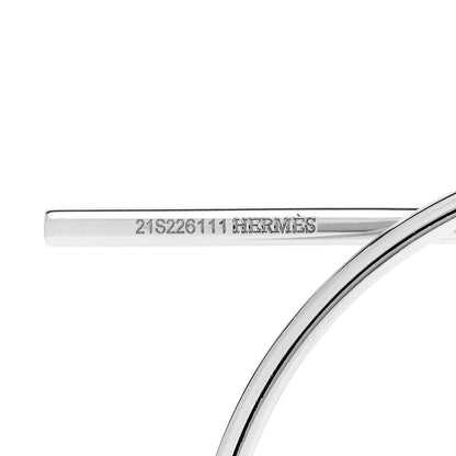 Hermes Sterling Silver MM Loop Earrings 4 of 6