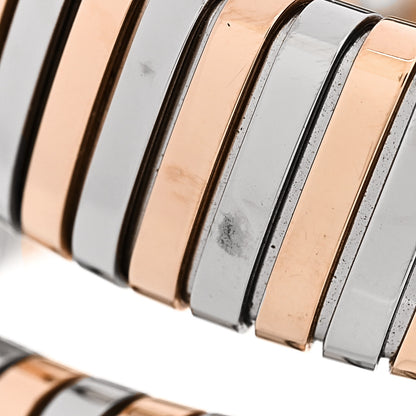 Bulgari Stainless Steel 18K Rose Gold Diamond Bezel 35mm Serpenti Tubogas Quartz Watch Green 2 of 5