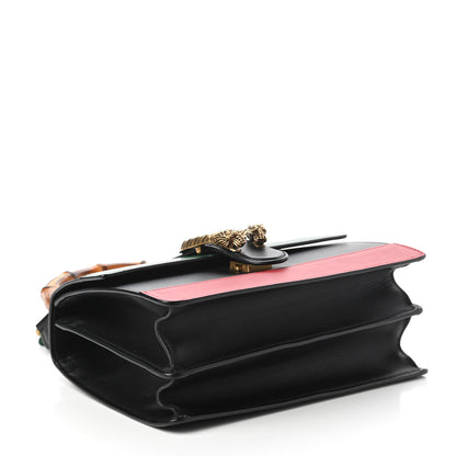 Gucci Moon Calfskin Web Medium Dionysus Bamboo Top Handle Bag Black Bright Evergreen Hibiscus Red 4 of 10