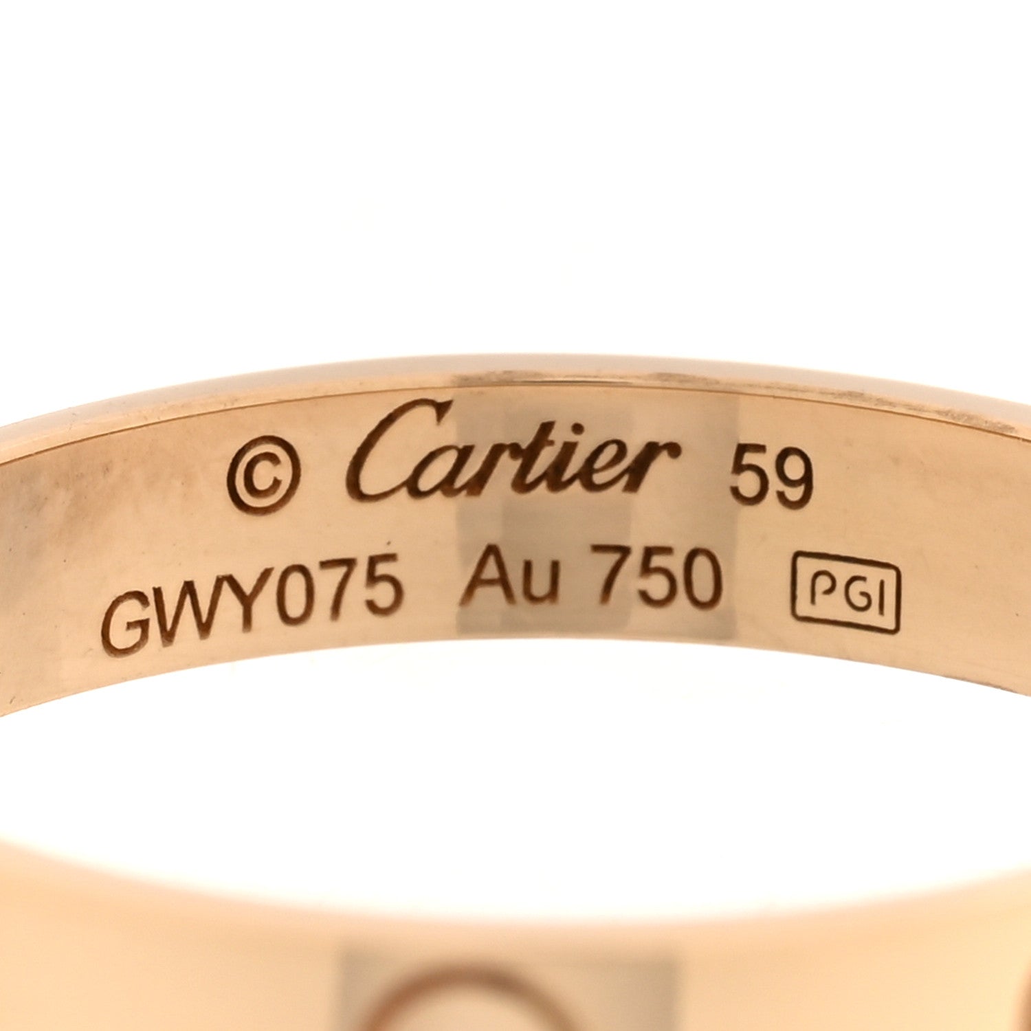 Cartier 18K Yellow Gold 3.5mm LOVE Wedding Band Ring 59 8.75 4 of 5
