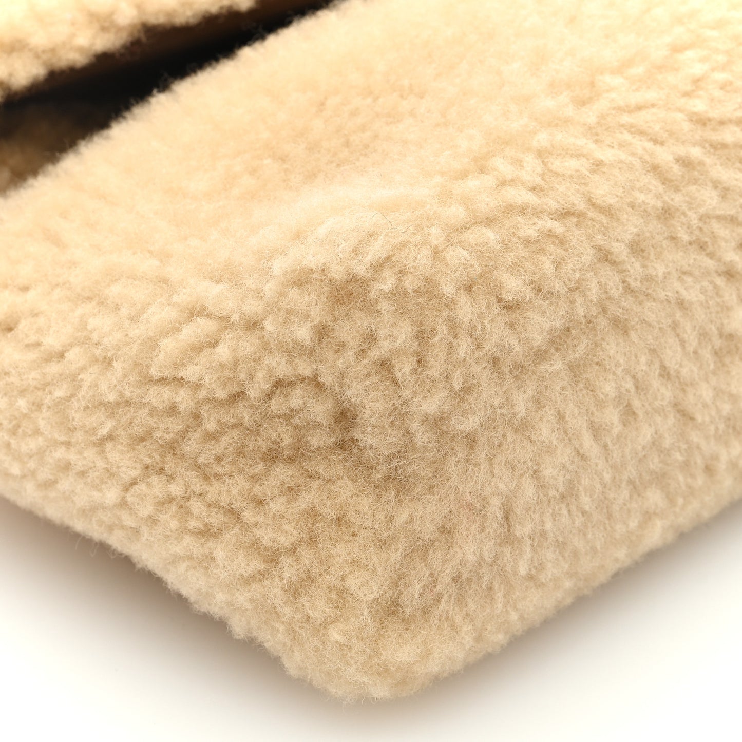 Shearling Quilted Monogram Loulou Puffer Pouch Clutch Natural Beige Brick