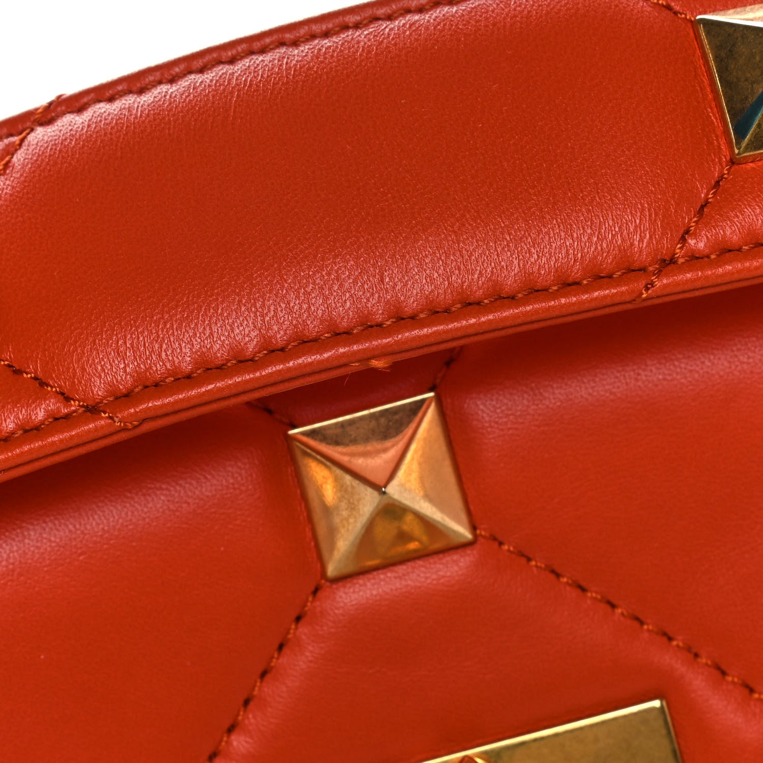 Valentino Garavani Nappa Medium Roman Stud Shoulder Bag Orange Zest 12 of 14