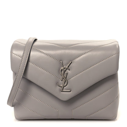Saint Laurent Calfskin Y Quilted Monogram Toy Loulou Satchel Granite 1 of 12