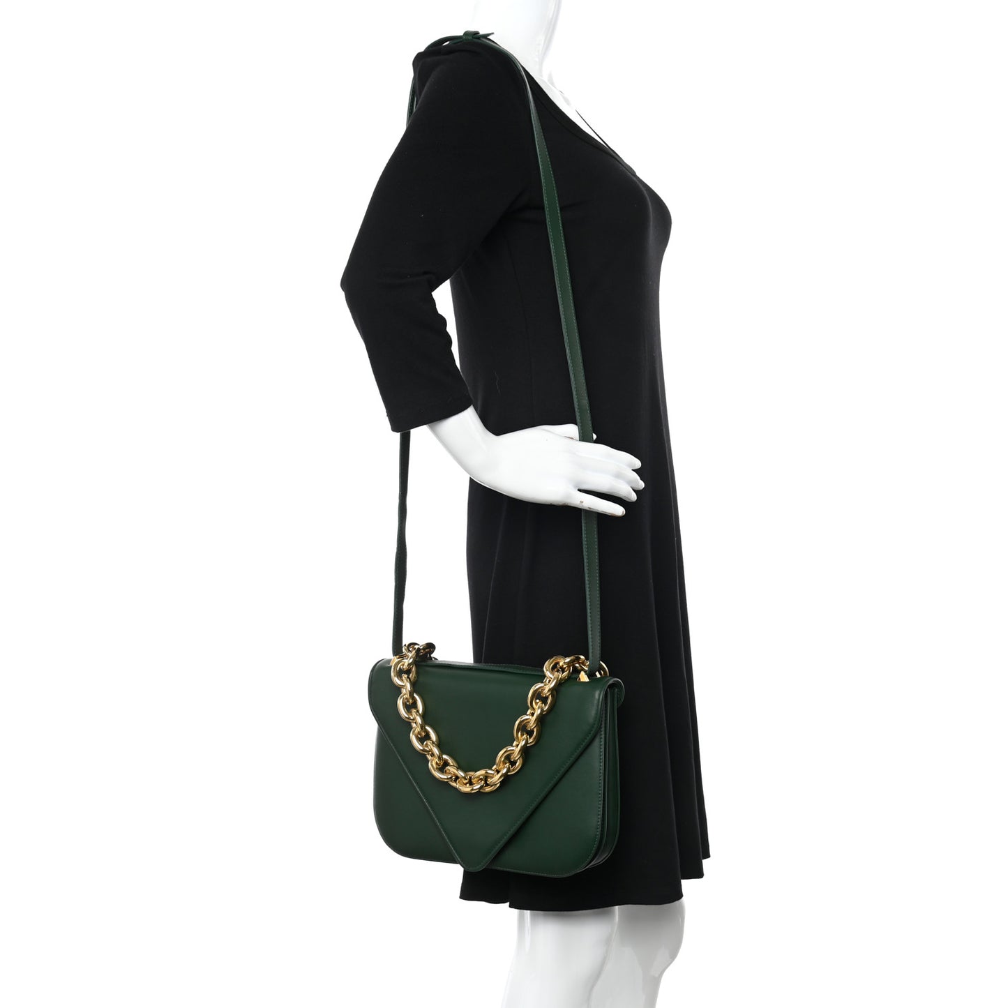 Calfskin Mount Envelope Bag Green