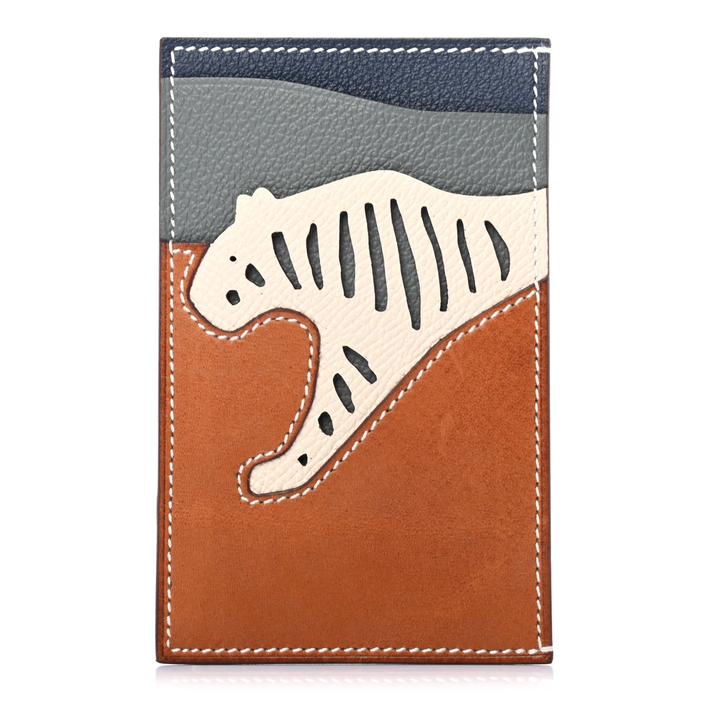 Epsom Barenia Evercolor Rooroo 3CC Card Holder Fauve Craie Bleu De Malte