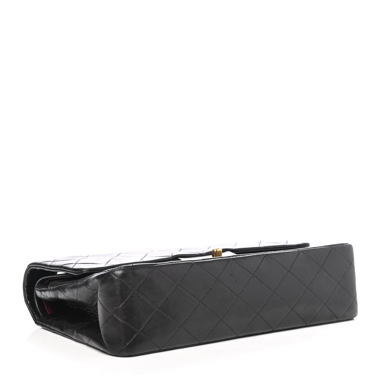 Lambskin Quilted Medium Double Flap Black