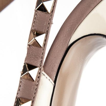 Valentino Garavani Patent Rockstud Ankle Strap 100mm Pumps 36 Light Ivory Poudre 7 of 7