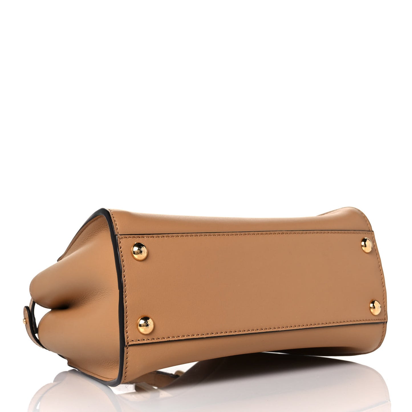 Vitello Seta Canvas FF Embroidered Mini Peekaboo Iconic Satchel Miele Scuro Poudre
