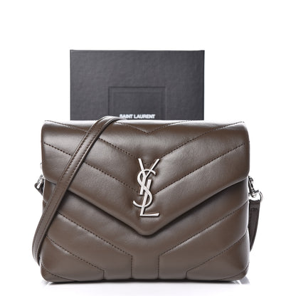 Saint Laurent Calfskin Y Quilted Monogram Toy Loulou Crossbody Bag Faggio 10 of 10