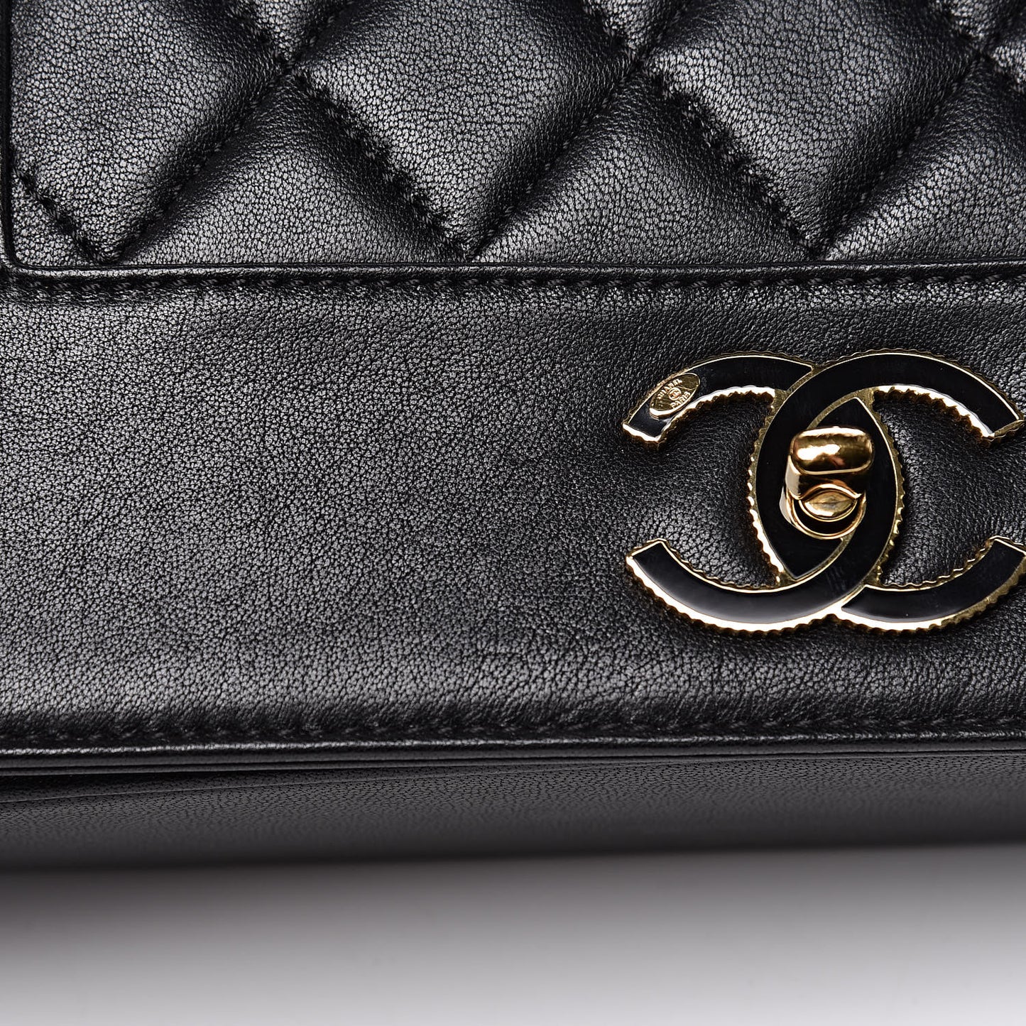 Sheepskin Quilted Vintage Mademoiselle Flap Black