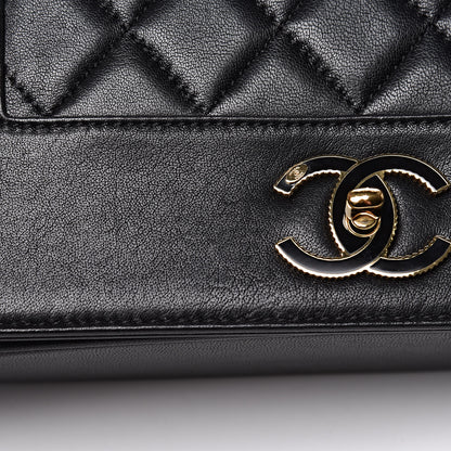 Chanel Sheepskin Quilted Vintage Mademoiselle Flap Black 12 of 17