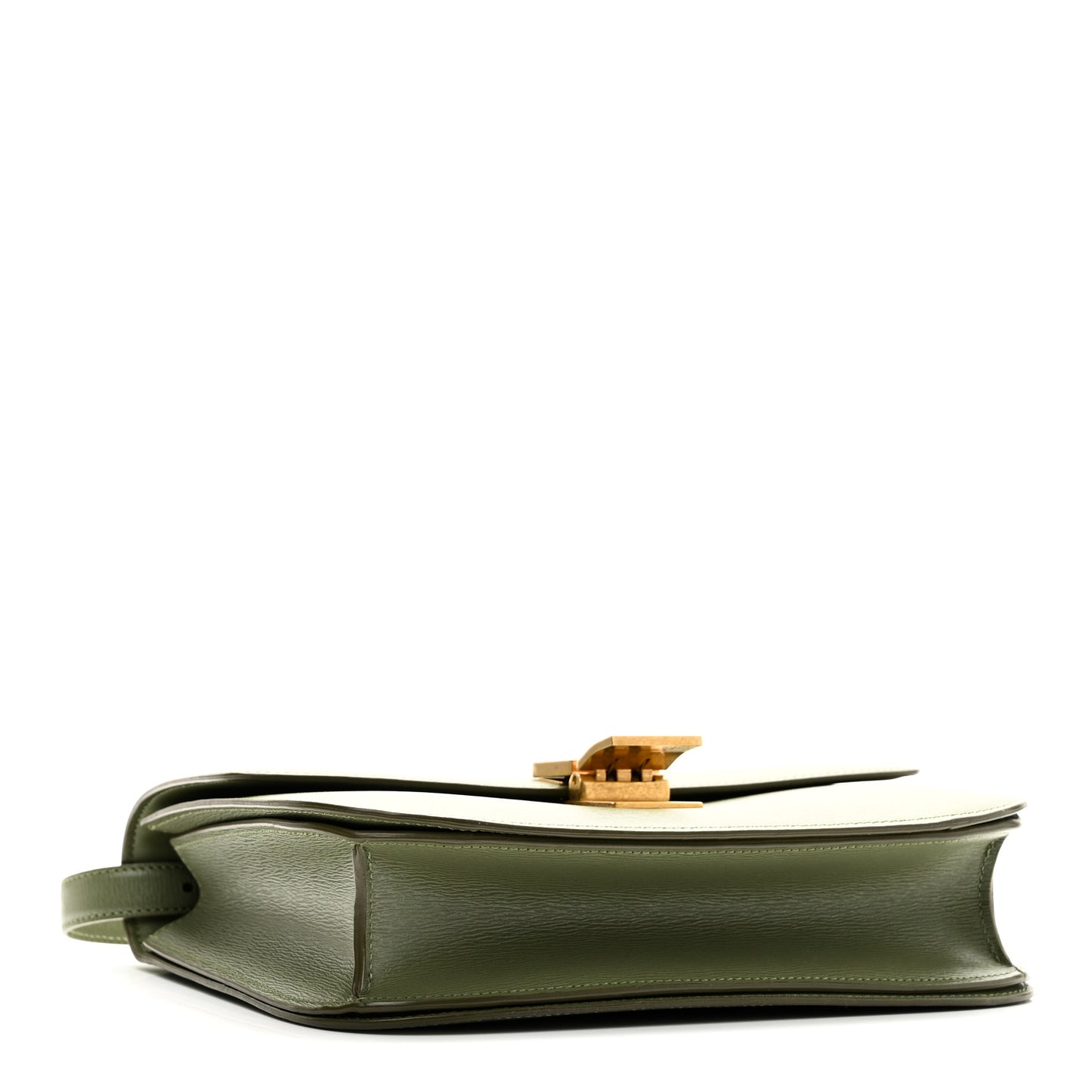 Liege Calfskin Medium Classic Box Flap Bag Light Khaki