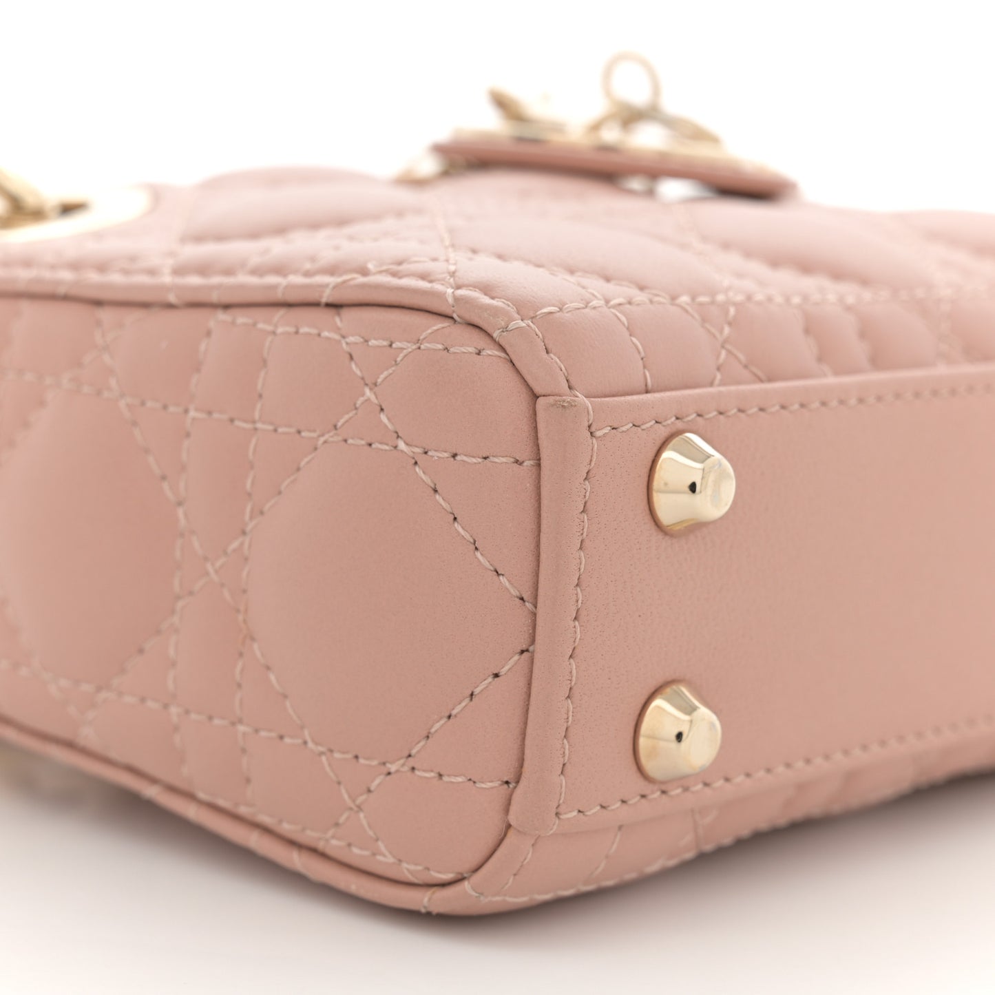Lambskin Cannage Micro Lady Dior Rose Des Vents