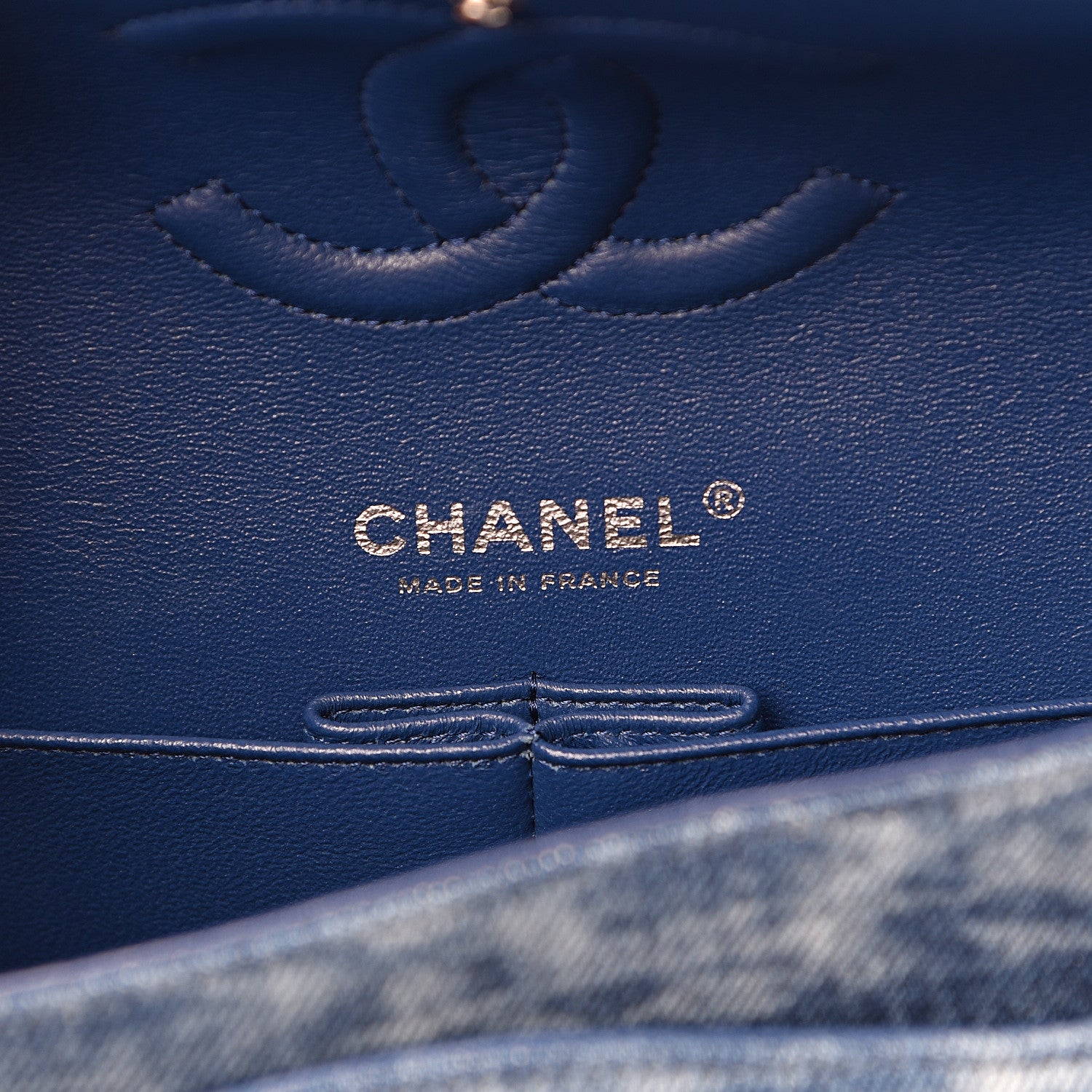 Chanel Denim Tweed Quilted Medium Double Flap Blue 6 of 12