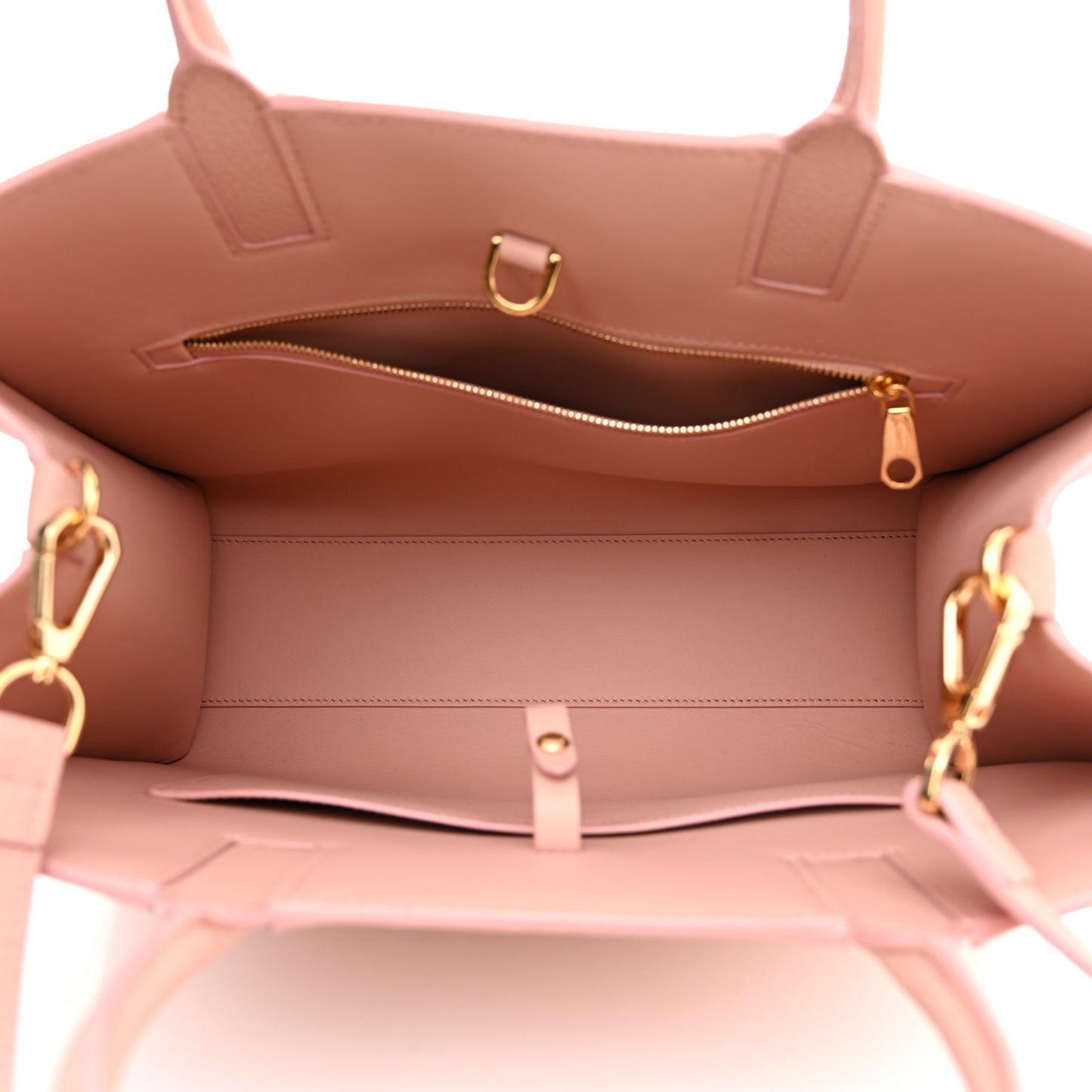 Grainy Calfskin Small Frances Tote Dusky Pink