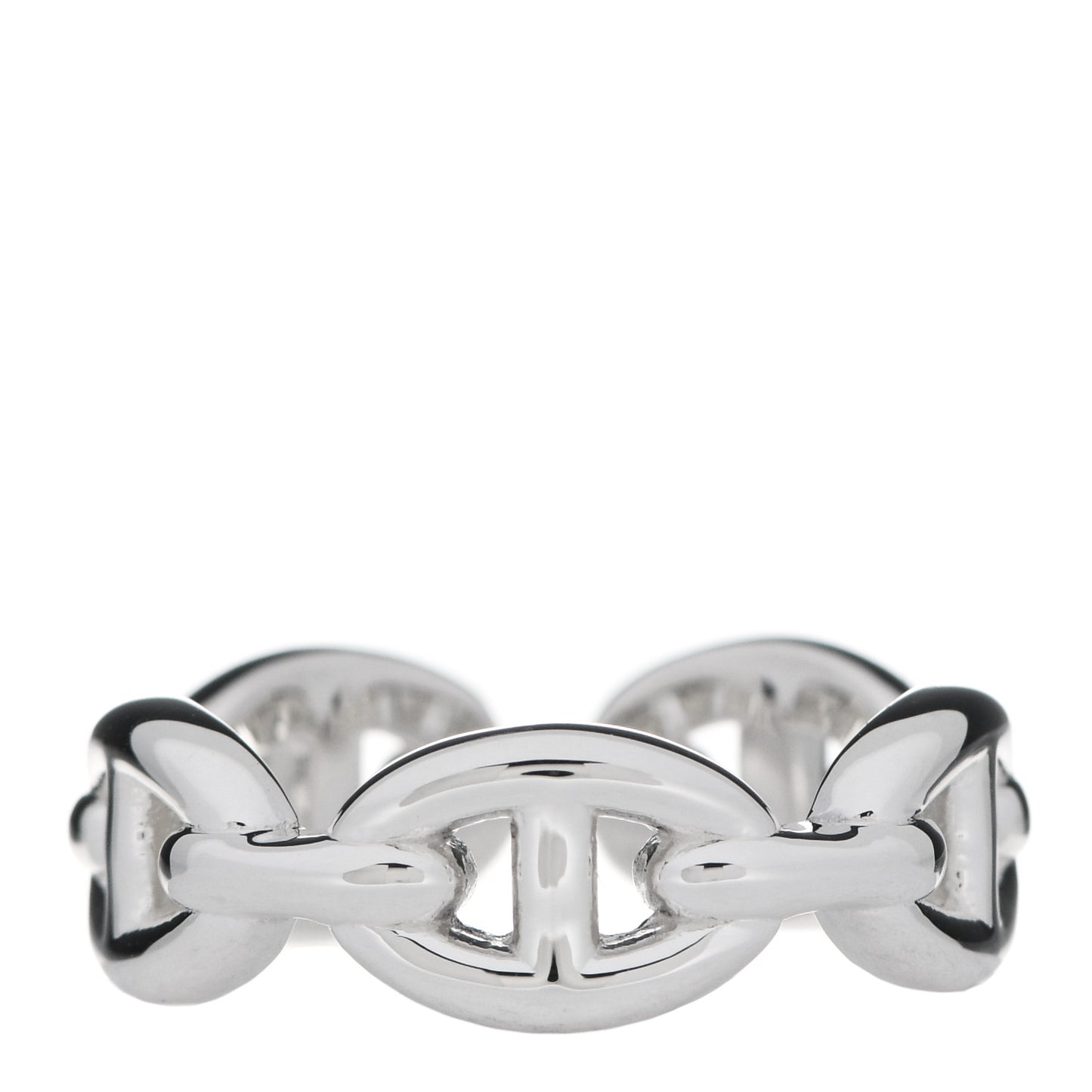 Sterling Silver PM Chaine d'Ancre Enchainee Band Ring 54 6.75