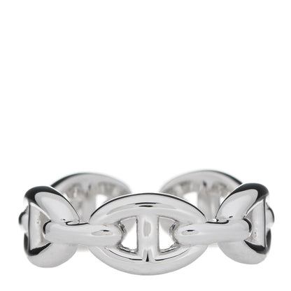 Hermes Sterling Silver PM Chaine d'Ancre Enchainee Band Ring 54 6.75 1 of 7