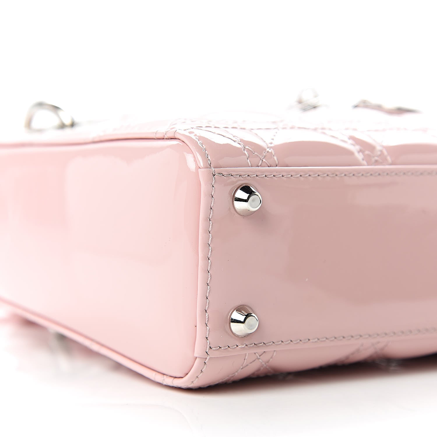 Christian Dior Patent Cannage Mini Lady Dior Pink 9 of 12